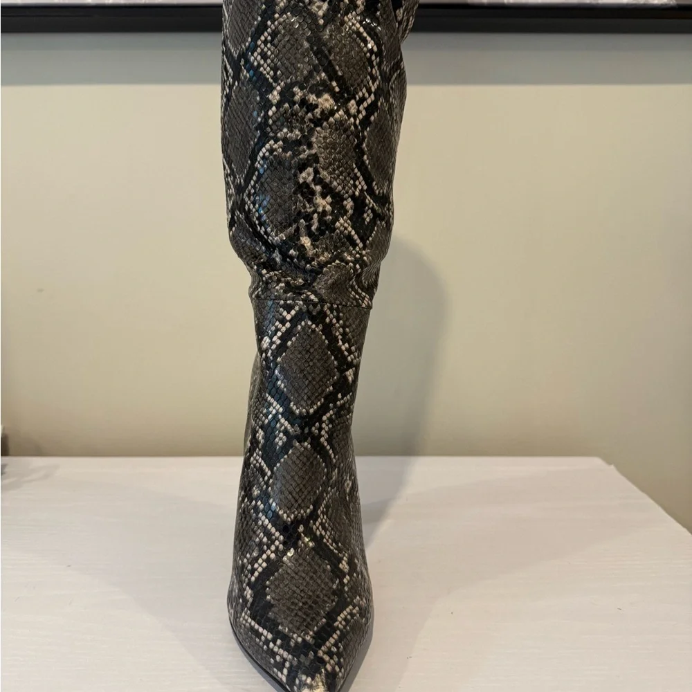 Steve Madden Snakeskin Knee-High Boots - Picture 2 of 3